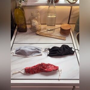 Set of Three Face Masks - Red, Black, Gray